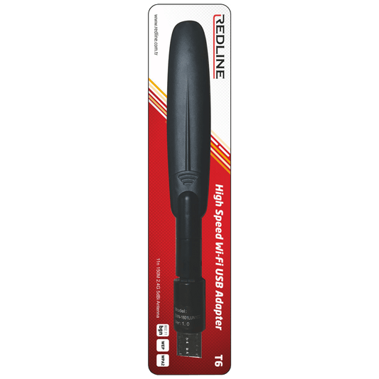 REDLINE Wi-Fi mrežna kartica, USB, 2.4 GHz, 5 dB, 150 Mbps, RTL8188 - T6 WiFi antenna