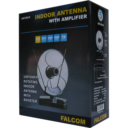 Falcom Antena sobna sa pojačalom, UHF/VHF, srebrna - ANT-204S