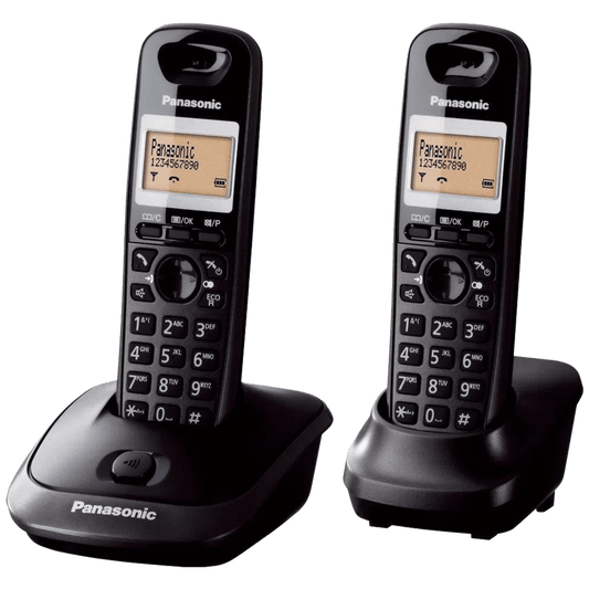 Panasonic Telefon, bežični, sa dvije slušalice, DECT, 1,4"LCD, crna - KX-TG2512FXT