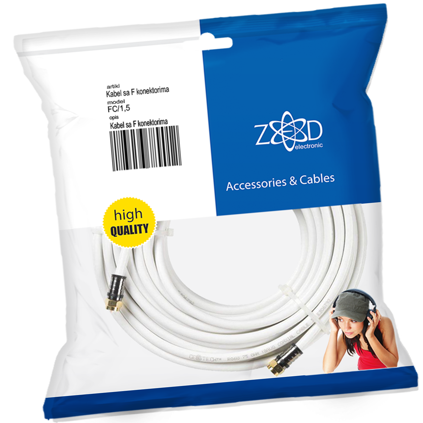 ZED electronic Antenski kabl sa F - konektorima, 1.5 met - FC/1,5