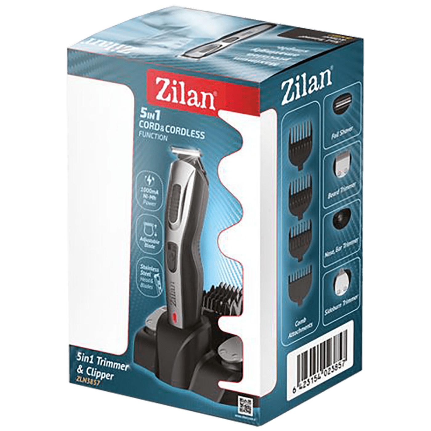Zilan Trimer i šišač, 5 in 1, Accu na baterije za sisanje - ZLN3857