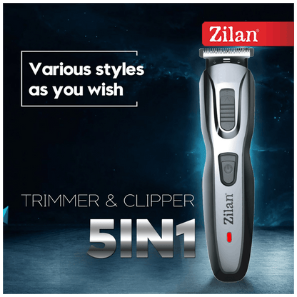 Zilan Trimer i šišač, 5 in 1, Accu na baterije za sisanje - ZLN3857