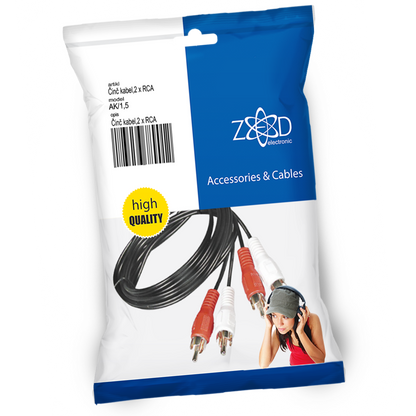 ZED electronic Činč kabl 1.5 met., 2 x RCA - AK/1,5