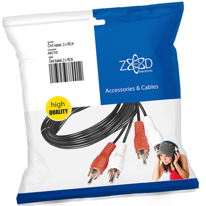 ZED electronic Činč kabl 10 met., 2 x RCA - AK/10