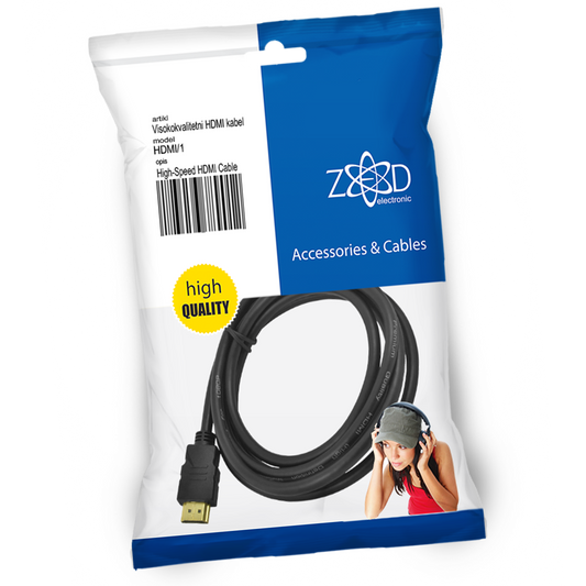 ZED electronic HDMI kabl, 1.0 met, ver. 1.4 - HDMI/1