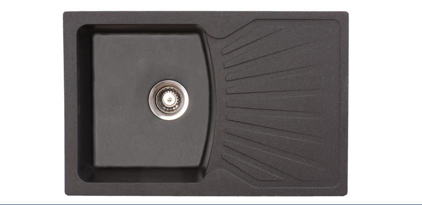 X Granit sudoper - Quadro PLUS fi 90  sa sifonom,    crna