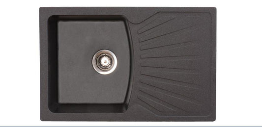 X Granit sudoper - Quadro PLUS fi 90  sa sifonom,    crna