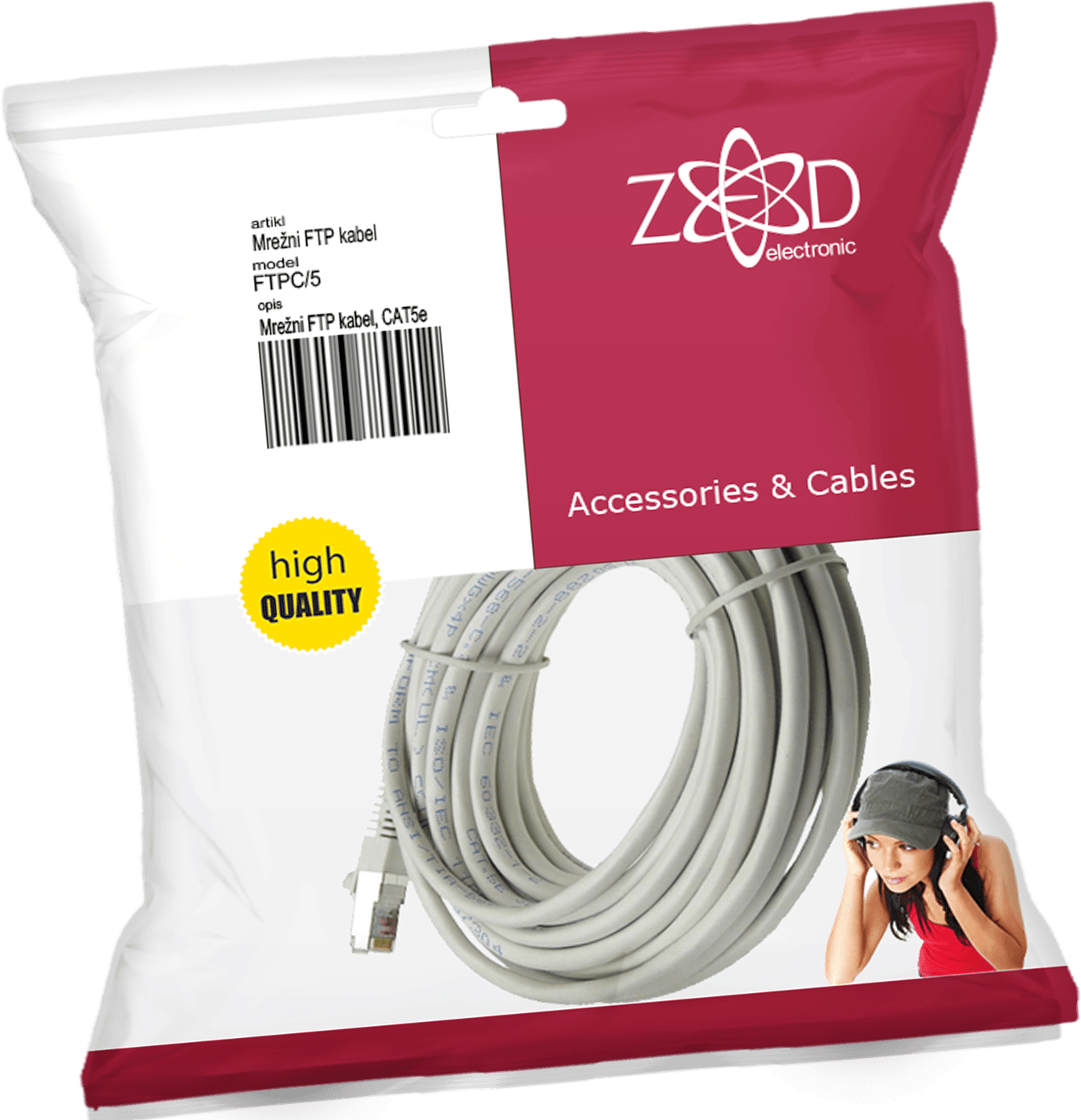 ZED electronic Mrežni FTP kabl, CAT5E, 5 met - FTPC/5