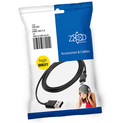 ZED electronic USB A na USB micro kabl, dužina 1.8 metara - USBC-MIC/1,8