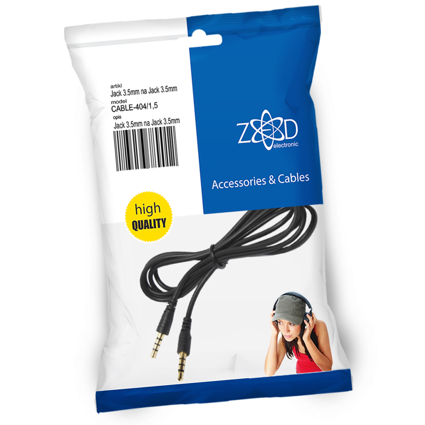 ZED electronic Jack 3.5mm na Jack 3.5mm kabl, dužina 1.5 metara - CABLE-404/1,5