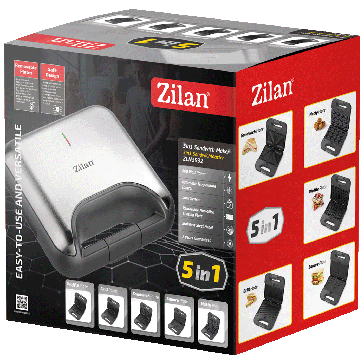 Zilan Toster 5u1, Inox, LED indikator, 800 W - ZLN3932