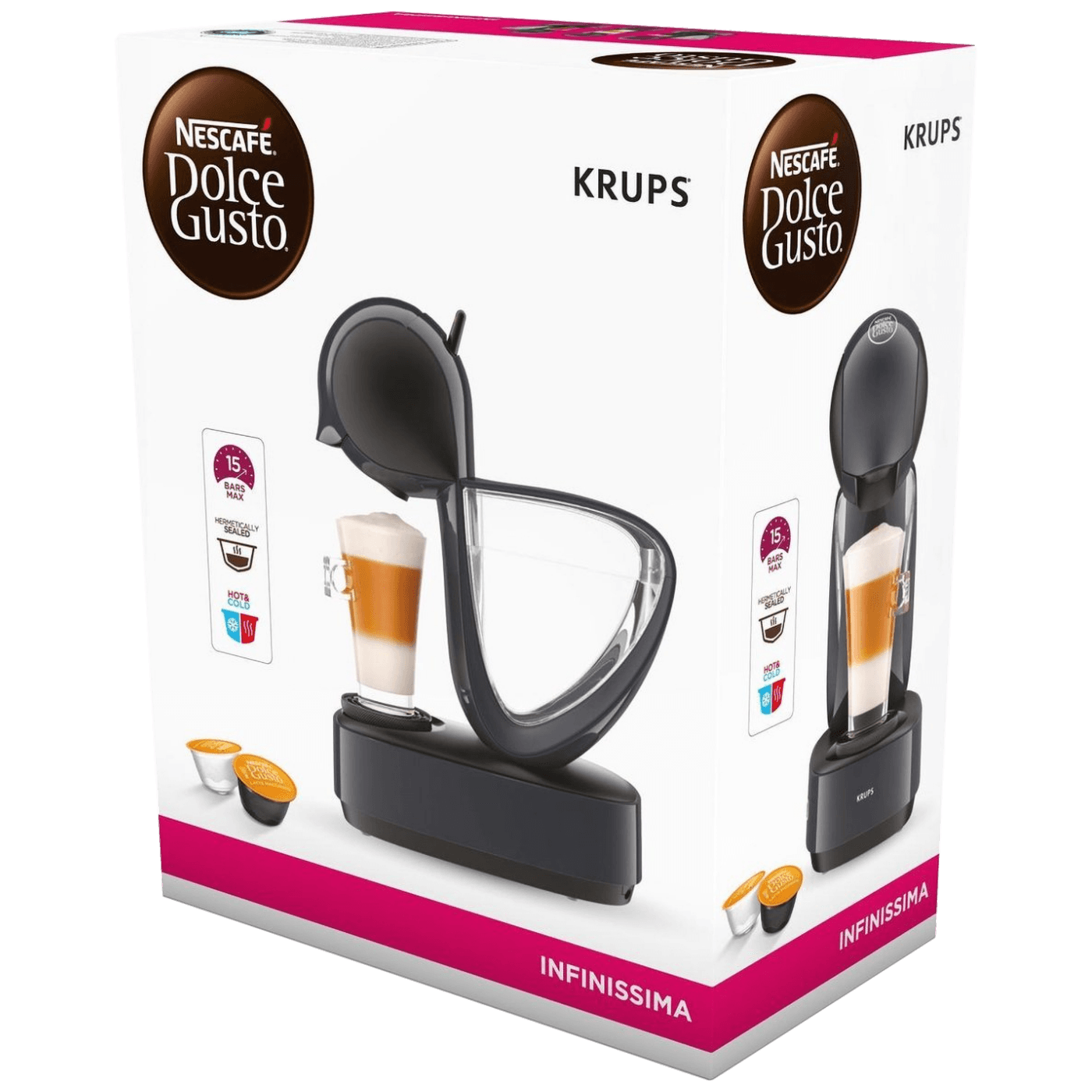 Krups Aparat za espresso kafu, 1500 W, 15 bar, DolceGusto - KP173B10, Infinissima Cosmic