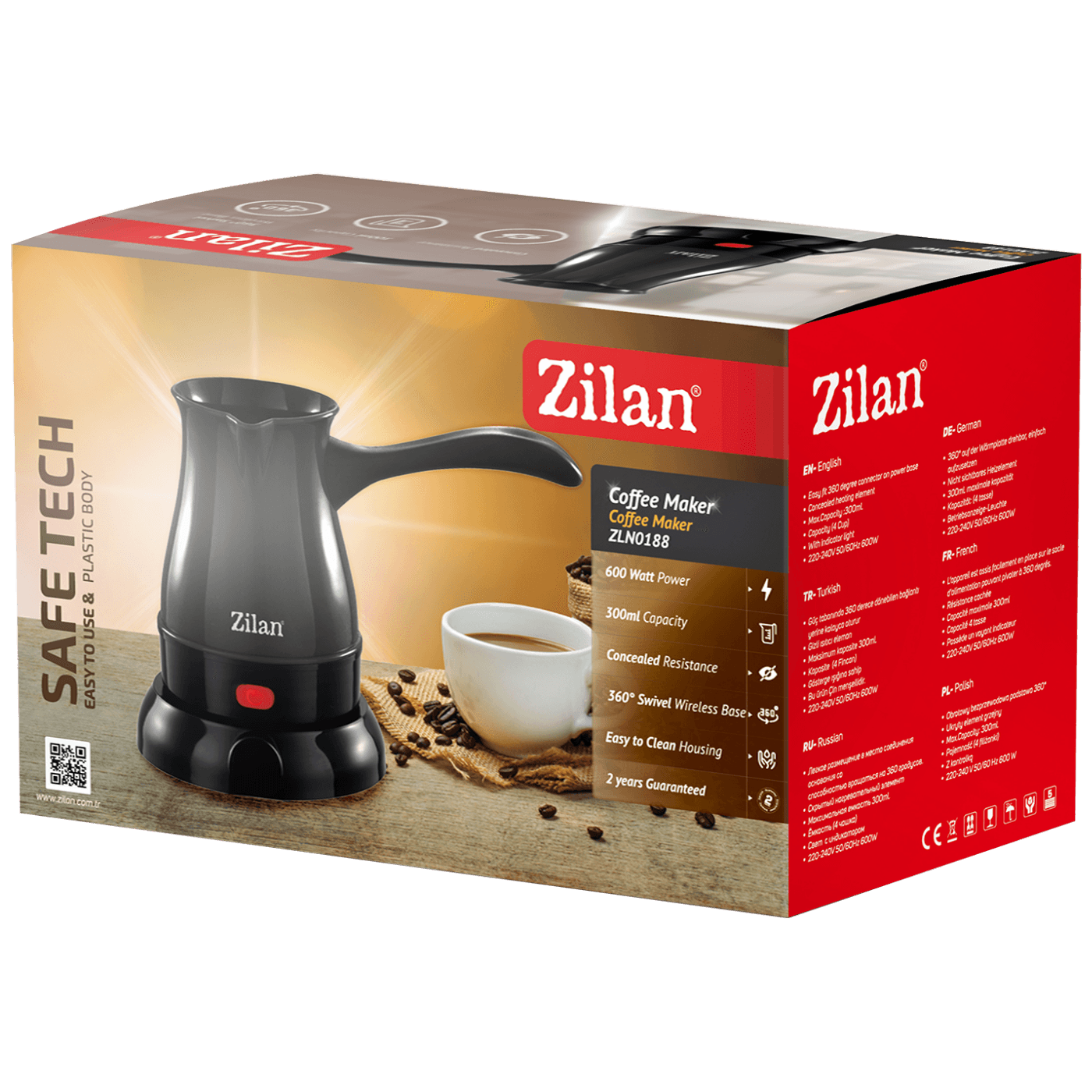 Zilan Kuhalo za kafu, 600 W, 0,3 lit., crna - ZLN0188 BK