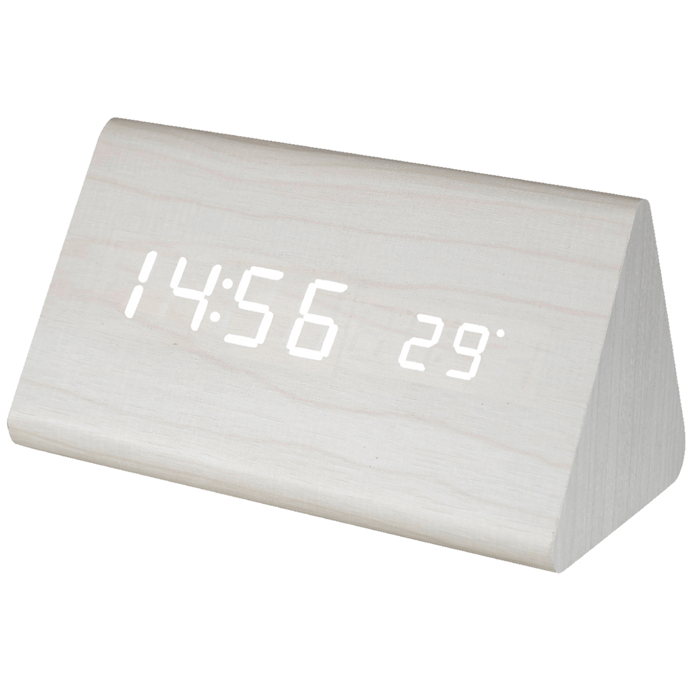 home Sat sa alarmom i termometrom, drveno kućište - OC 07