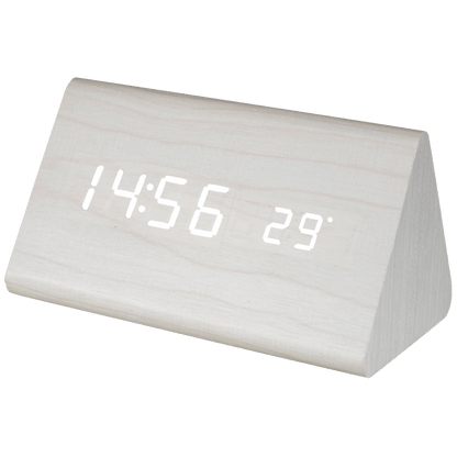 home Sat sa alarmom i termometrom, drveno kućište - OC 07