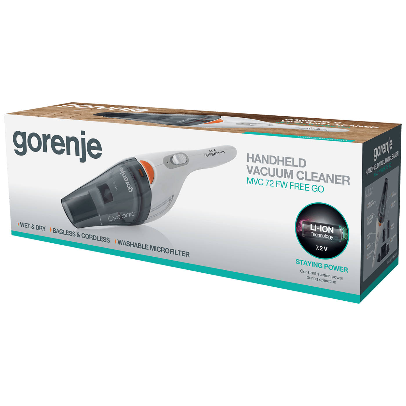 Gorenje Usisivač sa posudom za prašinu, ručni, Accu - MVC72FW