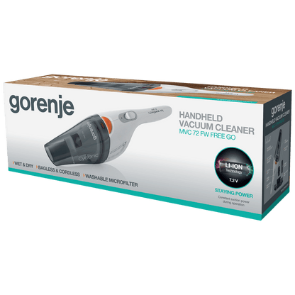 Gorenje Usisivač sa posudom za prašinu, ručni, Accu - MVC72FW