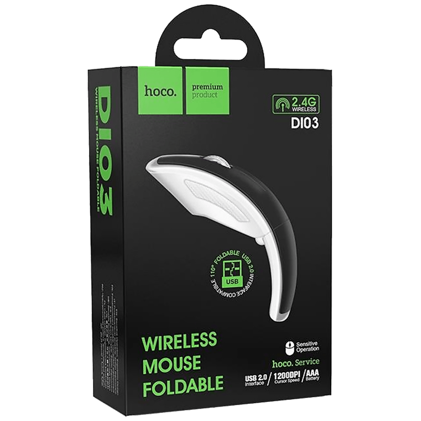 hoco. Miš bežični, 1200 dpi, USB2.0 - DI03 Foldable