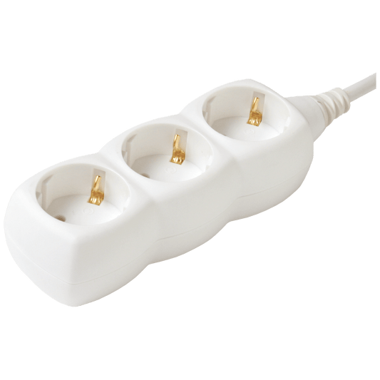 home Produžni kabl, 3 utičnice, 1.0mm², 1.5 met, bijeli - NV 3/WH