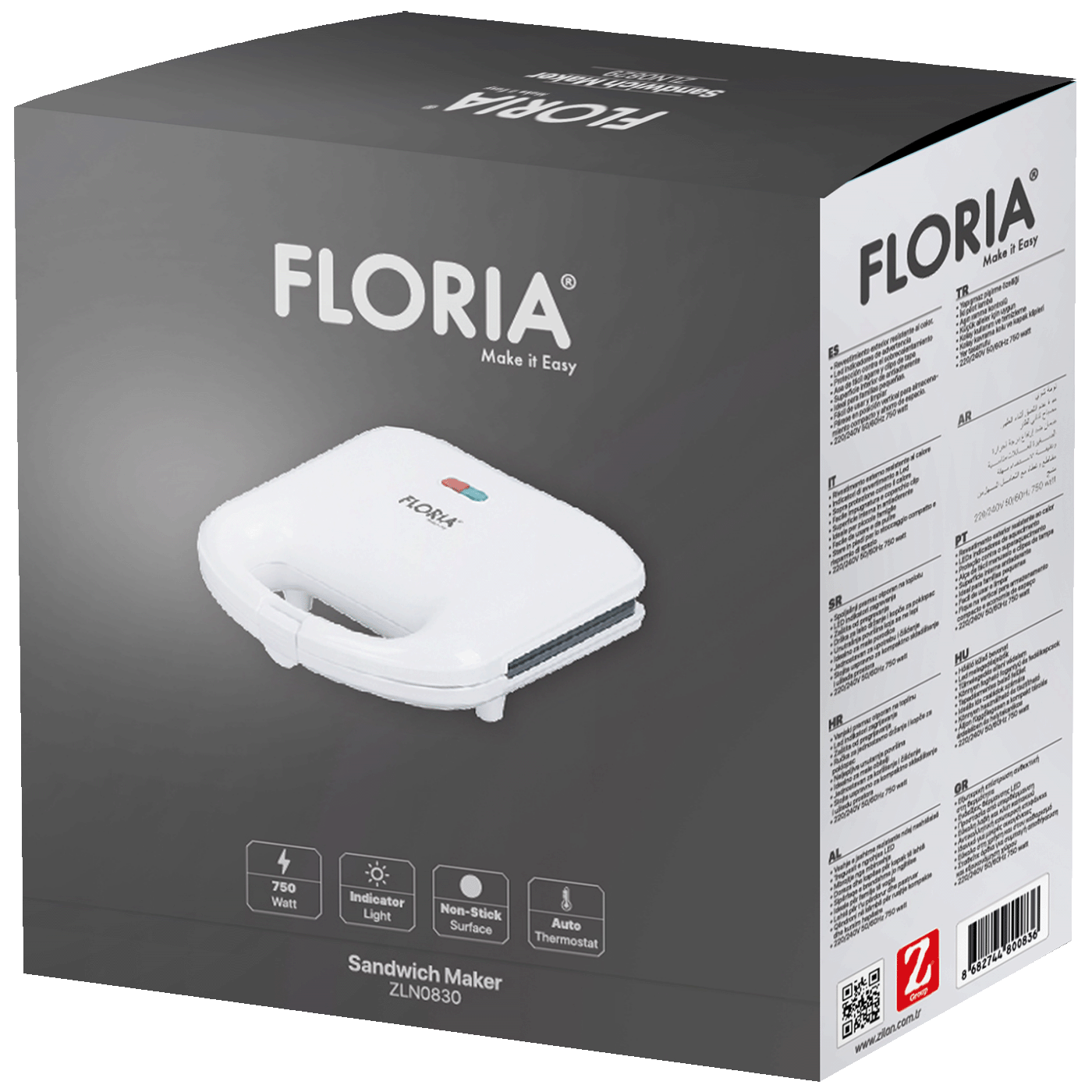 Floria Toster, LED indikator, 750 W - ZLN0830
