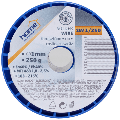 SMA Tinol za lemljenje, Ø 1.0 mm, 250g - SW 1/250