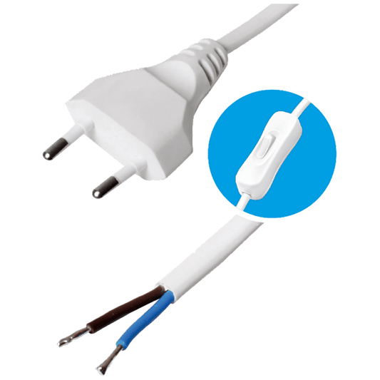 USE Kabl napojni sa prekidačem, 2 x 0.75mm², 2 met. - N 2K-2/WH