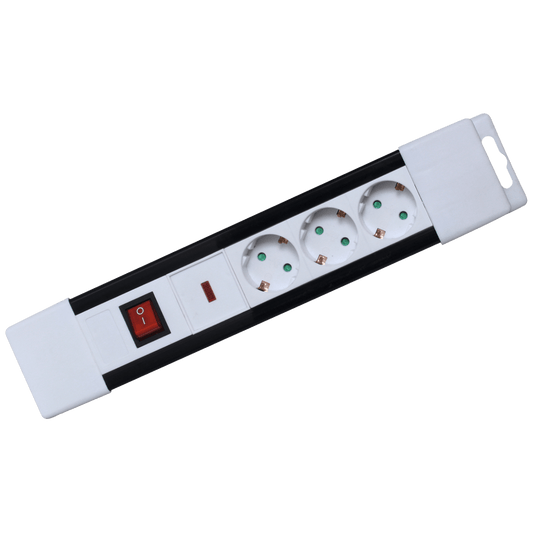 home Produžni kabl, 3 utičnice, prekidač, 1,5mm², 2 met, bijeli - NVP 03K/WH