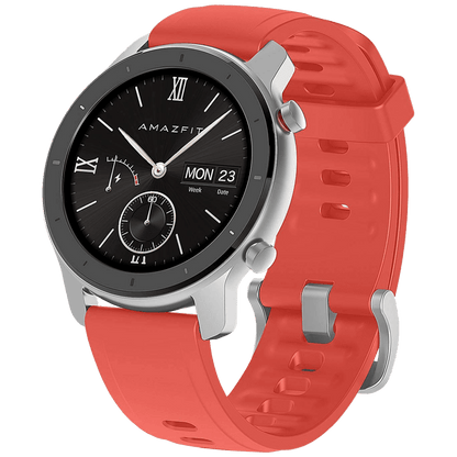 Amazfit SAT pametni, 1.2" AMOLED zaslon, vodootporan 5ATM, BT - GTR 42mm Coral Red