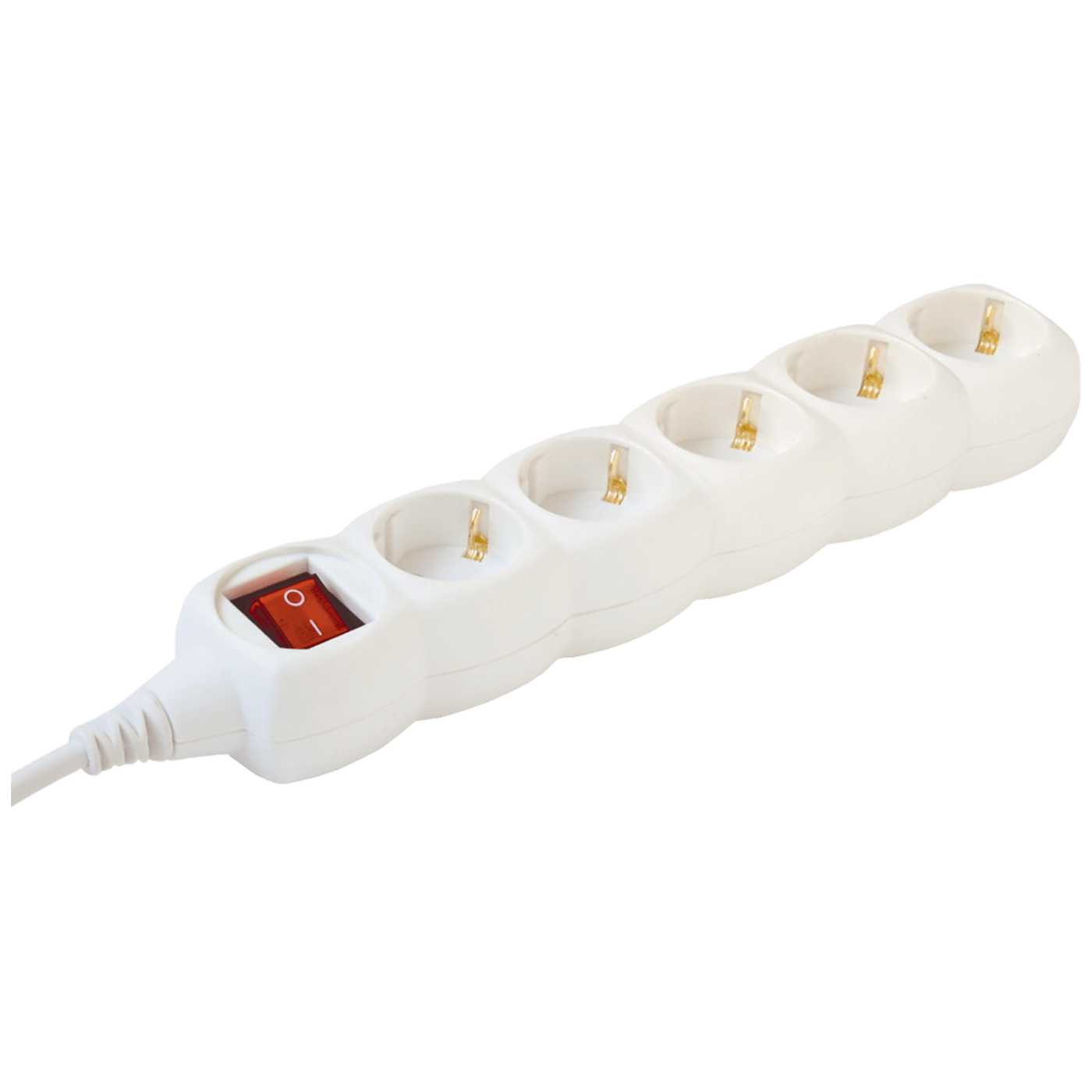 home Produžni kabl, 5 utičnica, prekidač, 1.5mm², 3 met, bijeli - NV 5K-3/WH/1.5