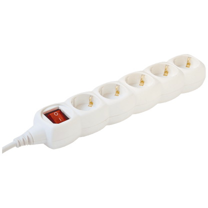 home Produžni kabl, 5 utičnica, prekidač, 1.5mm², 3 met, bijeli - NV 5K-3/WH/1.5