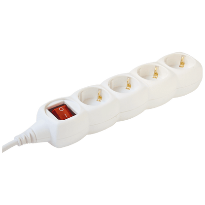 home Produžni kabl, 4 utičnic3, prekidač, 1.5mm², 3 met, bijeli - NV 4K-3/WH/1.5