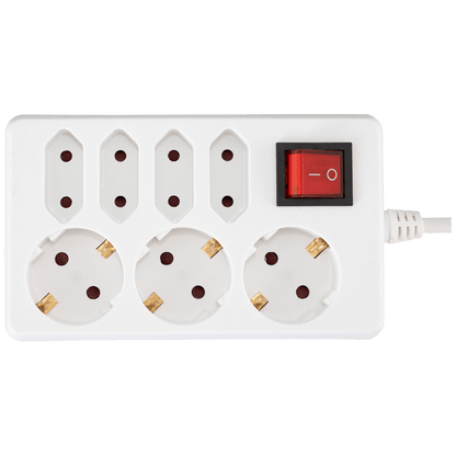 home Produžni kabl, 3 + 4 utičnice, 1.0mm², 1.5 met, bijeli - NV 17/WH