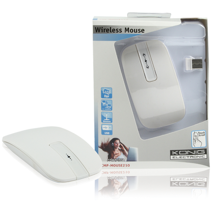 Konig Optički Wireless miš, 1600dpi 2.4GHz, boja bijela - CMP-MOUSE 210