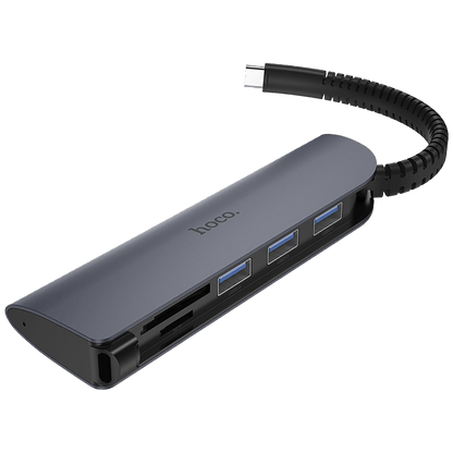 hoco. Konverter USB HUB type C to USB3.0/microSD/SD čitač - HB17 Easy connect