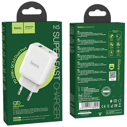 hoco. Punjač kućni, brzi, PD 20W, QC3.0 18W - N5 Favor White
