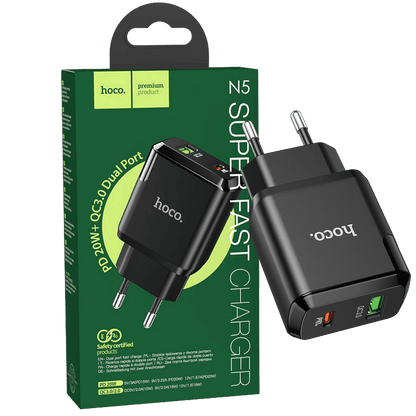 hoco. Punjač kućni, brzi, PD 20W, QC3.0 18W - N5 Favor Black