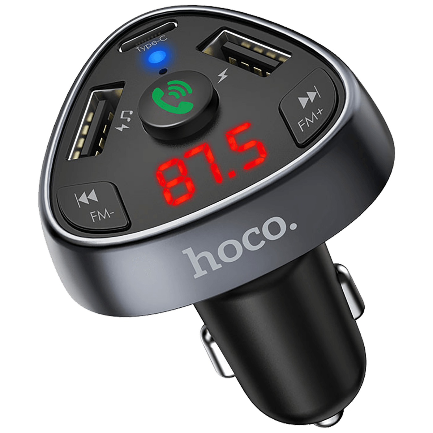 hoco. FM modulator, Bluetooth, 12/24 V, 2xUSB, 1xtype C, PD 18W - E51 Road treasure