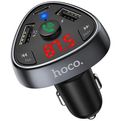 hoco. FM modulator, Bluetooth, 12/24 V, 2xUSB, 1xtype C, PD 18W - E51 Road treasure