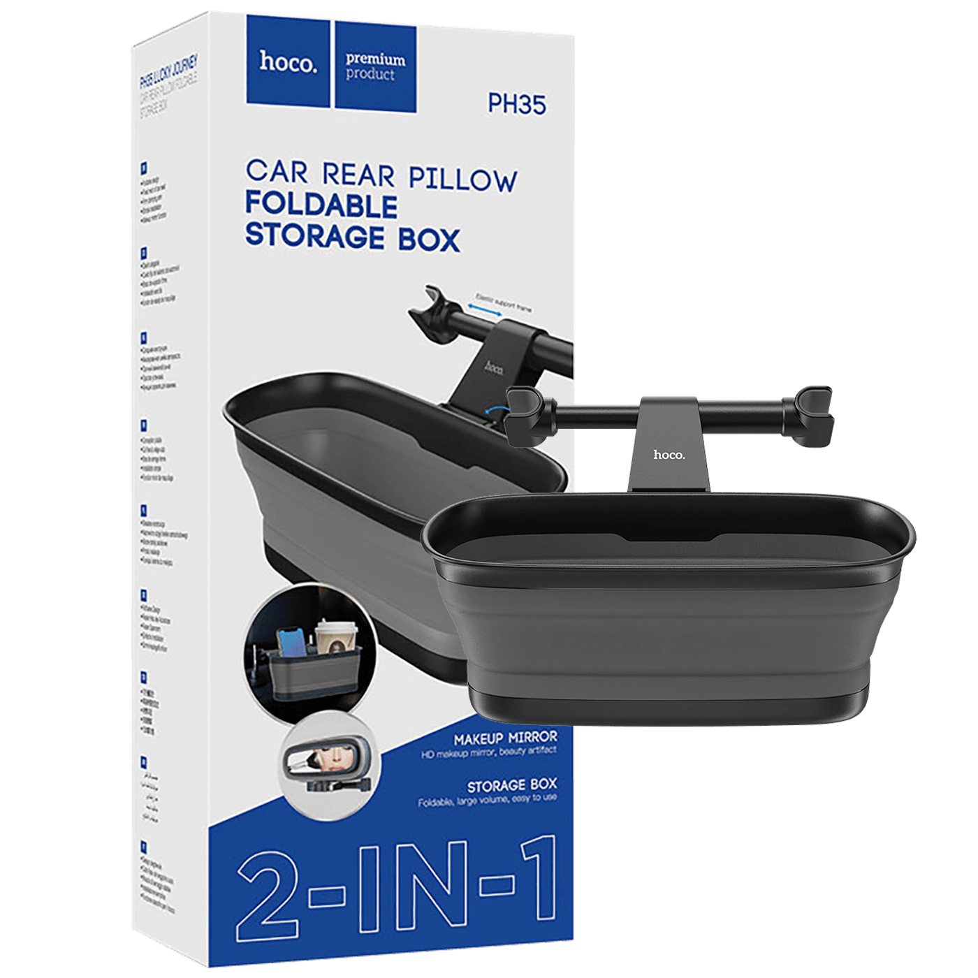 hoco. Auto držač (kutija) sa ogledalom, Hoco PH35, sklopivi - PH35 Lucky journey