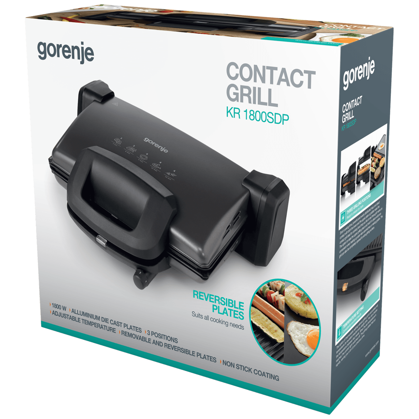 Gorenje Grill kontaktni, snaga 1800W - KR1800SDP