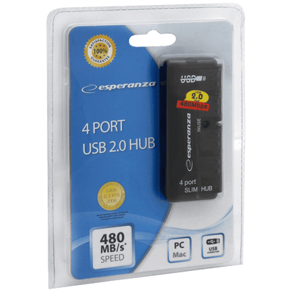 Esperanza USB2.0 razdjeljnik,  HUB, 4 porta - EA112