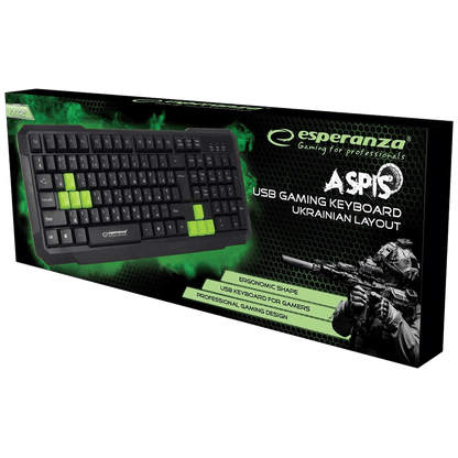 Esperanza Tastatura, gaming, USB, Aspis Green - EGK102G