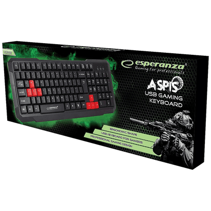 Esperanza Tastatura , gaming, USB, Aspis Red - EGK102R