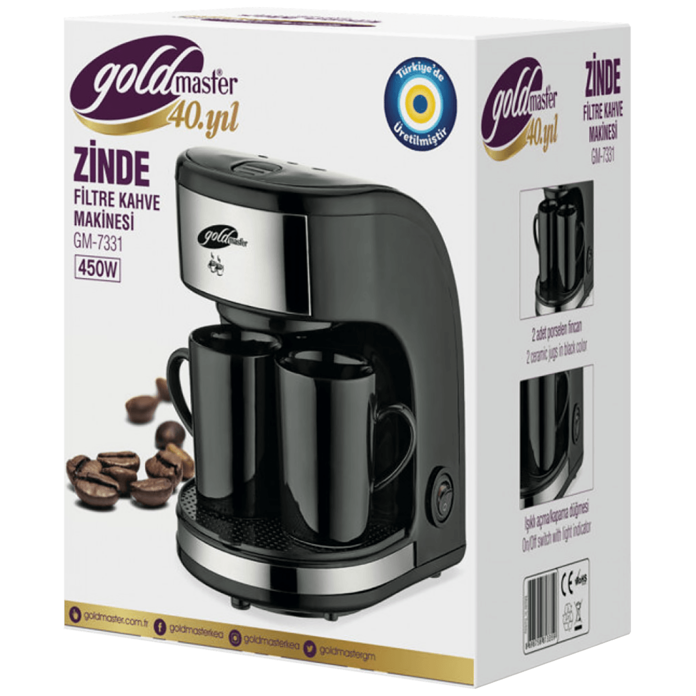 Goldmaster Aparat za filter kafu, priprema do 2 šolje, 450W, 320 ml - GM-7331G Zinde