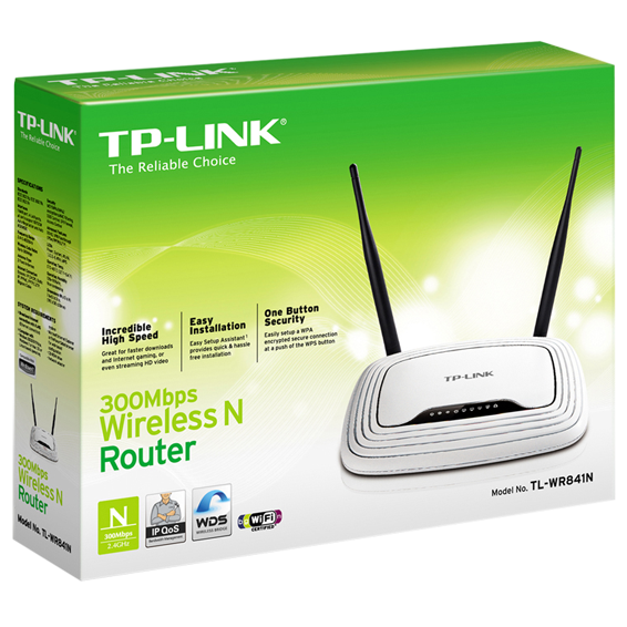 TP-LINK Wireless N Router, 4 porta, 300Mbps, 2x5dBi antena - TL-WR841N