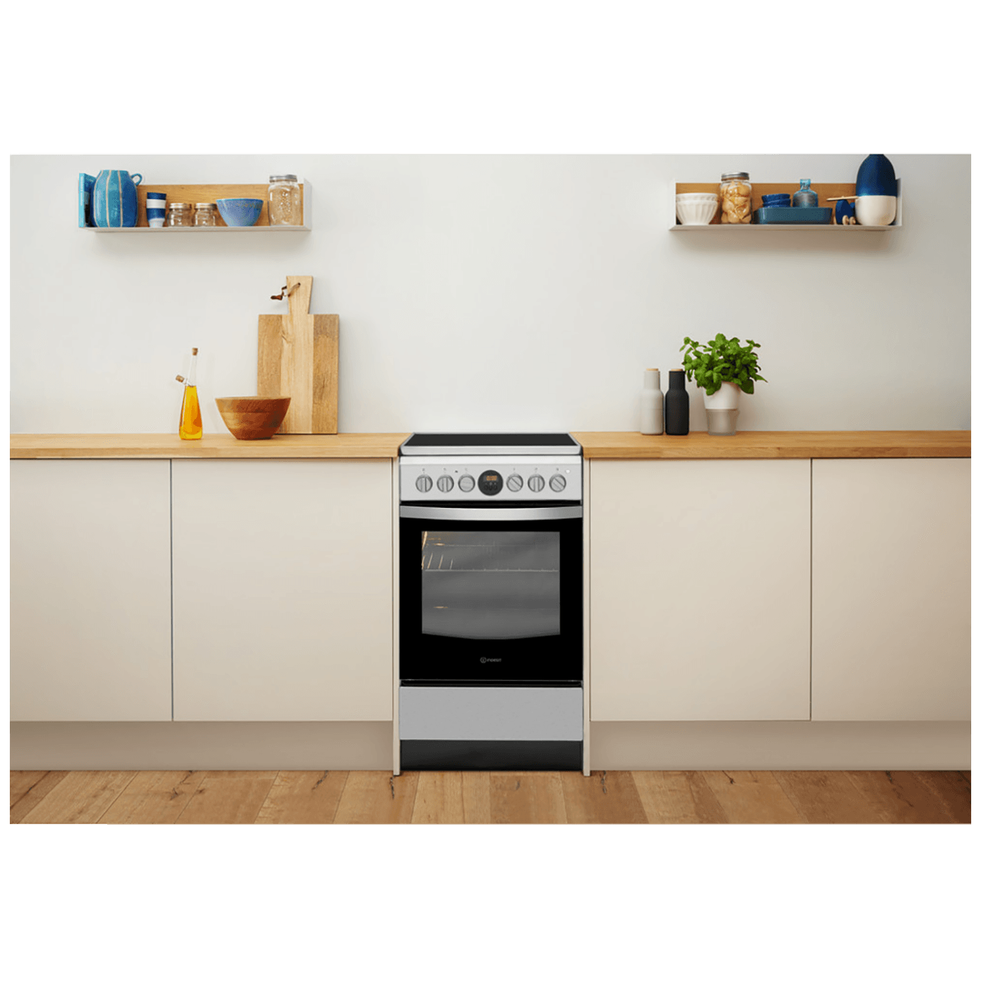 Indesit Štednjak, 4 staklokeramičke ringle, pećnica 59 lit., 50cm, A - IS5V5CCX/EU
