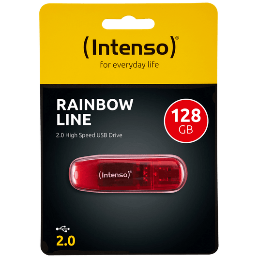(Intenso) USB Flash drive 128GB Hi-Speed USB 2.0, Rainbow Line, RED - USB2.0-128GB/Rainbow