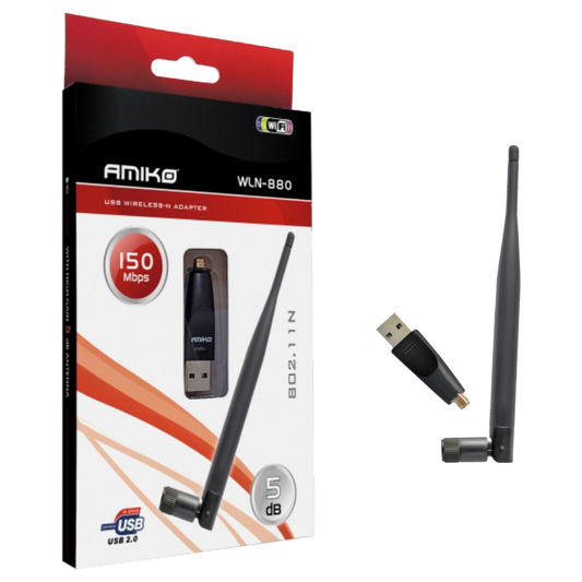 Amiko Wi-Fi mrežna kartica, USB, 2.4 GHz, 5 dB, 150 Mbps - WLN-880