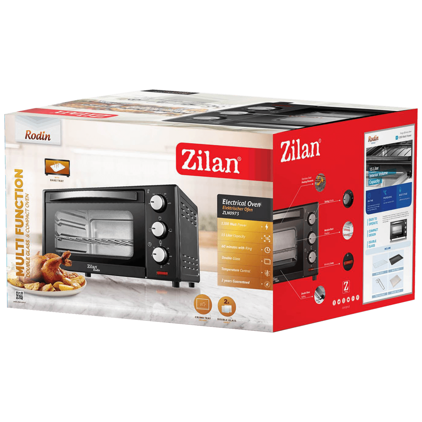 Zilan Mini pećnica, zapremina 15 l,1200W,  timer - ZLN0973