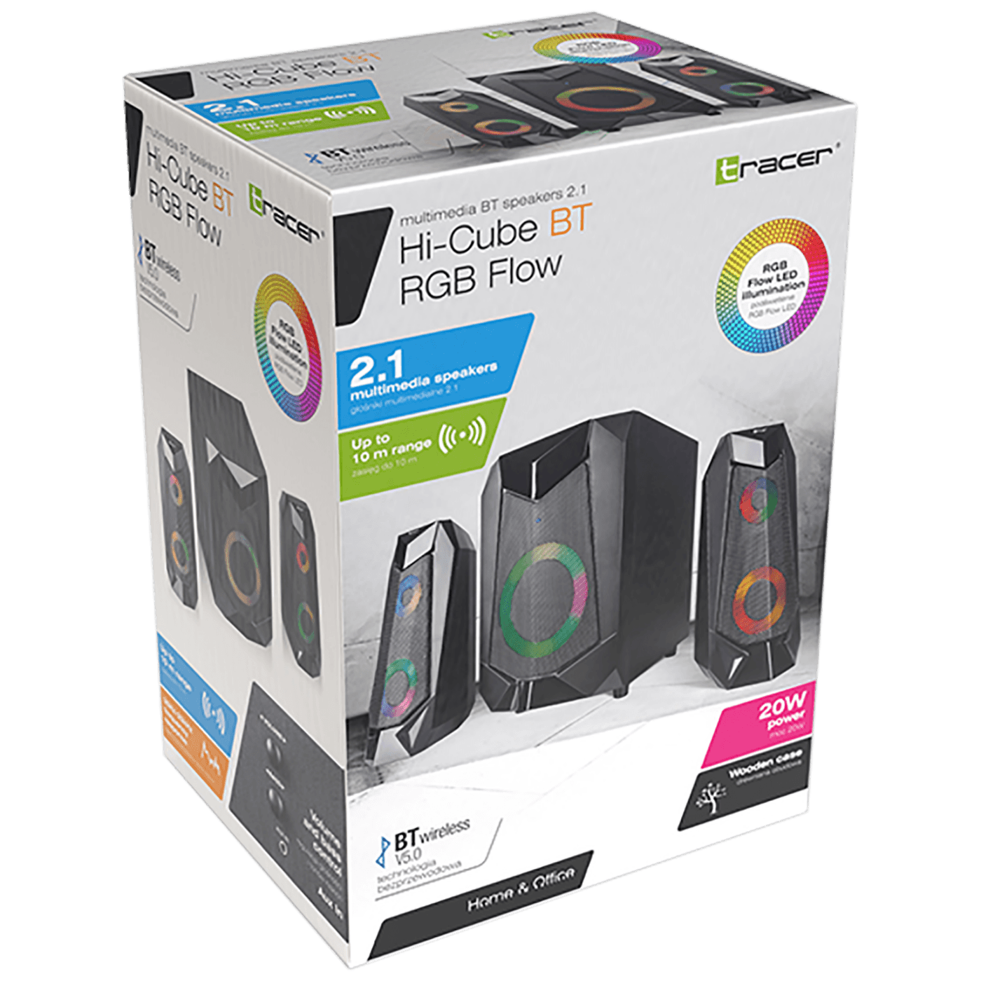 Tracer Zvučnici 2.1 sa RGB osvjetljenjem, Bluetooth - HI-CUBE 2.1 RGB FLOW